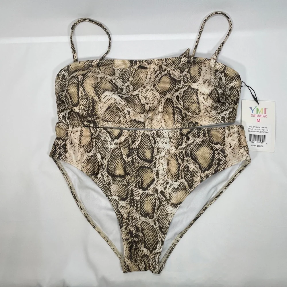 NWT Women's Girls Medium Seas The Day YMI 2 Piece Bandeau Bikini.